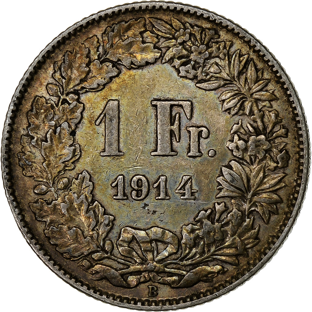 Switzerland, Franc, 1914, Bern, Silver, AU(50-53), KM:24