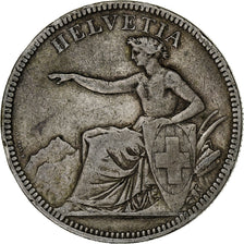 Switzerland, 5 Francs, Helvetia, 1874, Bern, Silver, EF(40-45), KM:11