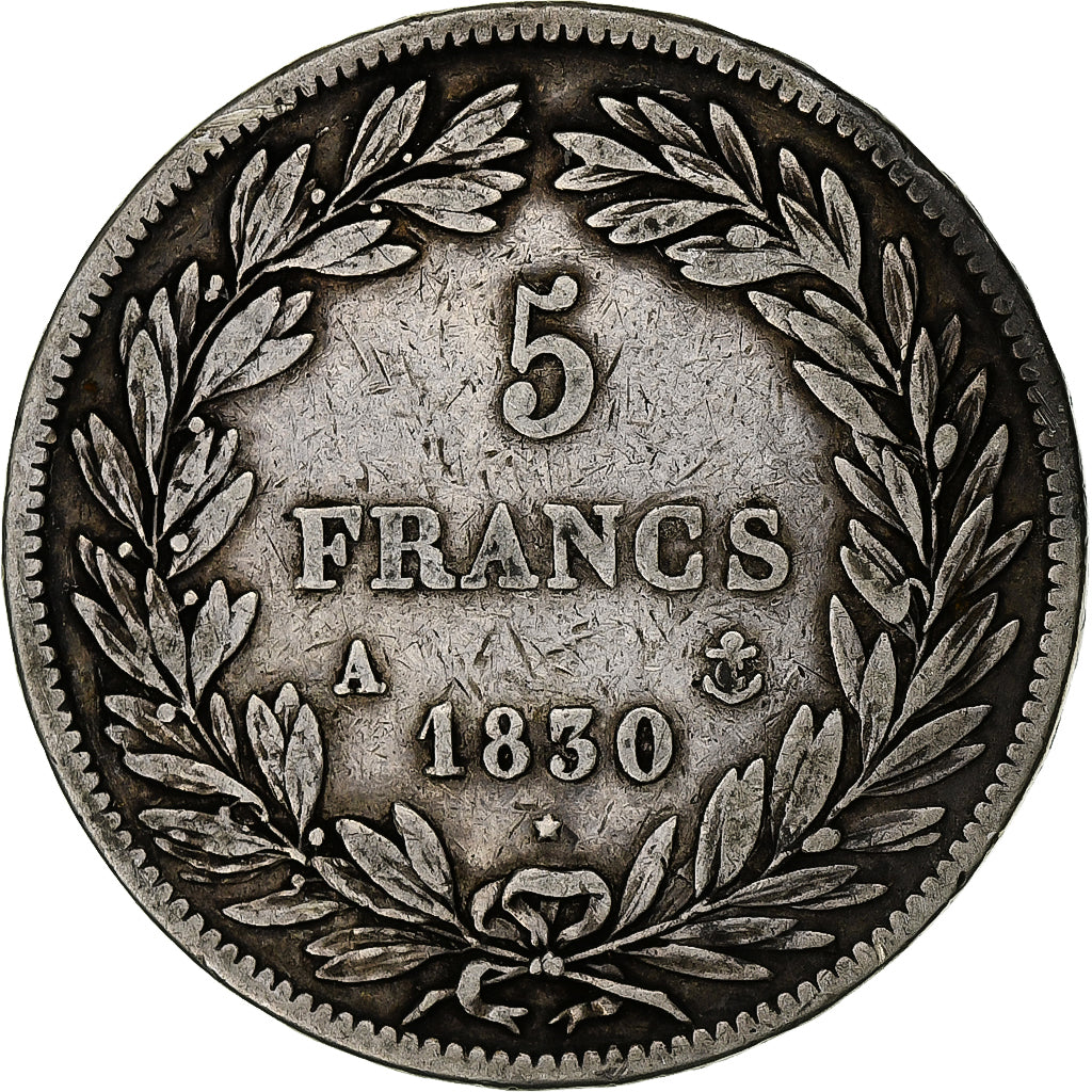 Münze, Frankreich, Louis-Philippe, 5 Francs, 1830, Paris, S+, Silber, KM:738