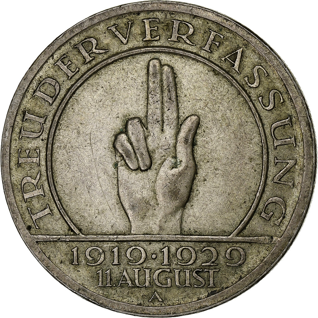 Allemagne, République de Weimar, 5 Mark, 1929, Berlin, Argent, TB+