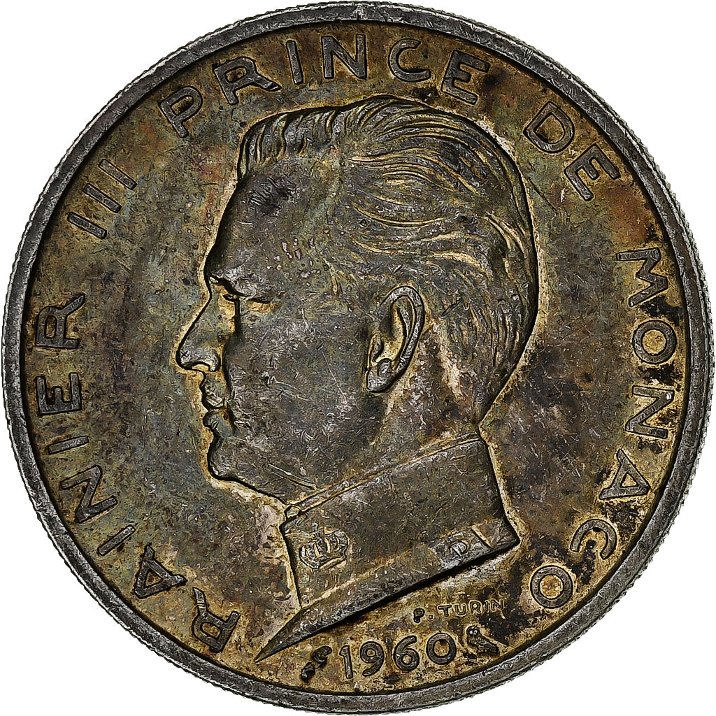 Monaco, Rainier III, 5 Francs, 1960, Argent, SUP, KM:141