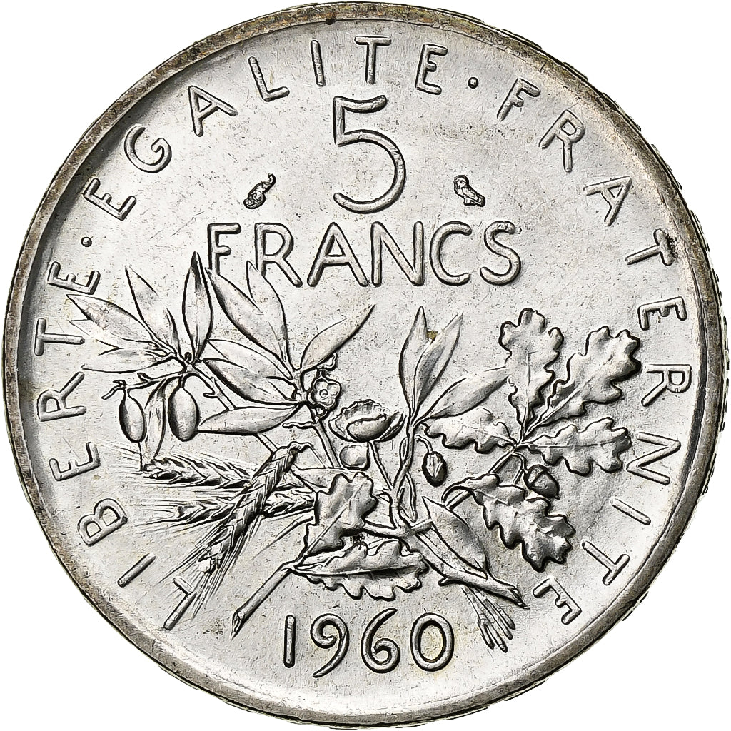 France, Semeuse, 5 Francs, 1960, SPL, Argent, Gadoury:770, KM:926, Le