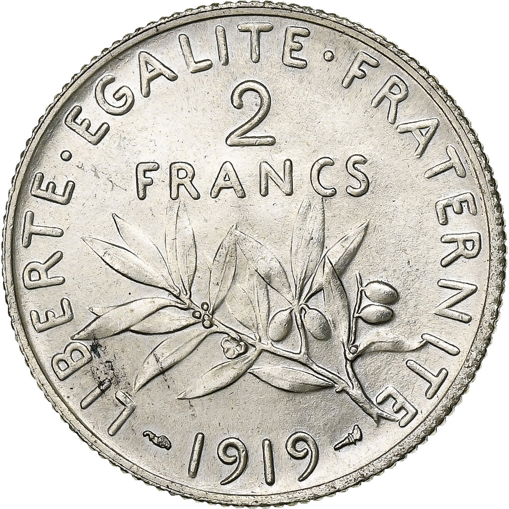 Frankreich, Semeuse, 2 Francs, 1919, Paris,MS(60-62),Silber,KM:845.1,Gadoury 532