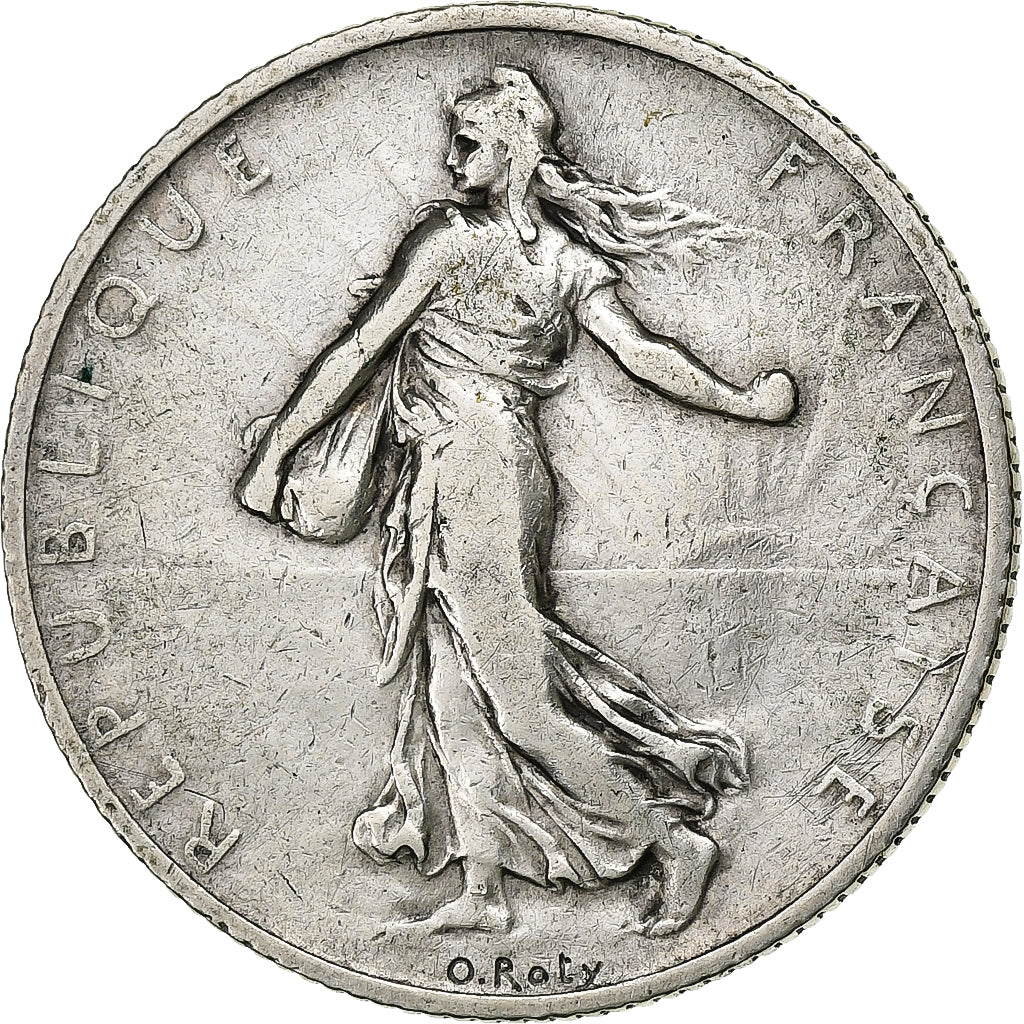 France, 2 Francs, Semeuse, 1908, Paris, Silver, VF(30-35), Gadoury:532, KM:845.1