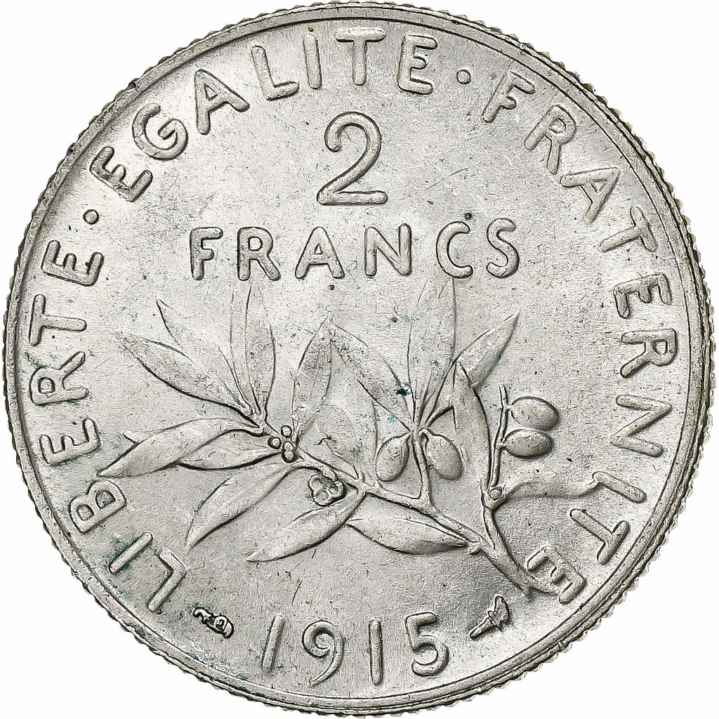 Frankreich, Semeuse, 2 Francs, 1915, Paris, VZ, Silber, KM:845.1, Gadoury:532
