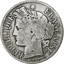 France, Cérès, 2 Francs, 1871, Bordeaux, VG(8-10), Silver, KM:816.2