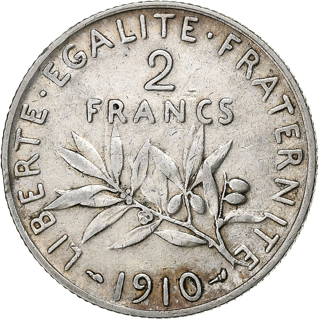 France, Semeuse, 2 Francs, 1910, Paris, TTB, Argent, KM:845.1, Gadoury:532