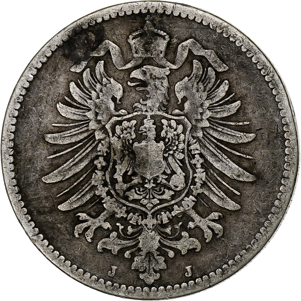 GERMANY - EMPIRE, Wilhelm I, Mark, 1875, Hambourg, Silber, S+, KM:7