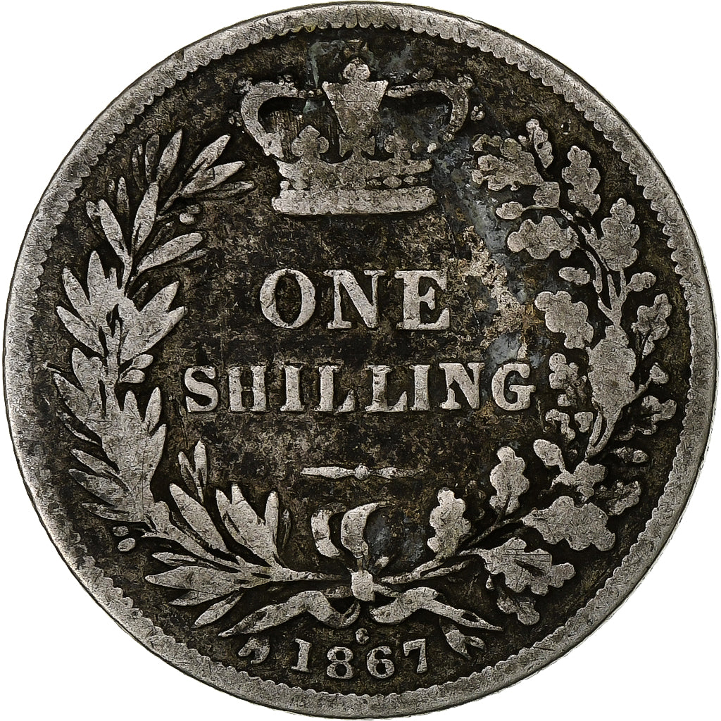Coin, Great Britain, Victoria, Shilling, 1867, VF(20-25), Silver, KM:734.3