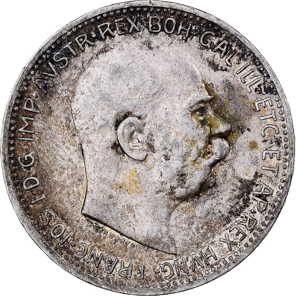 Áustria, Franz Joseph I, Corona, 1915, Prata, EF(40-45), KM:2820