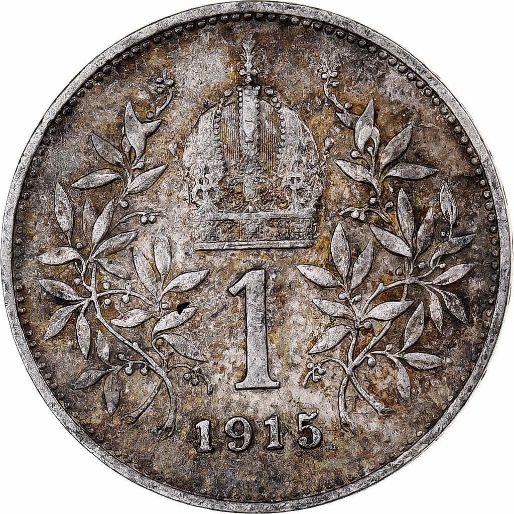 Áustria, Franz Joseph I, Corona, 1915, Prata, EF(40-45), KM:2820