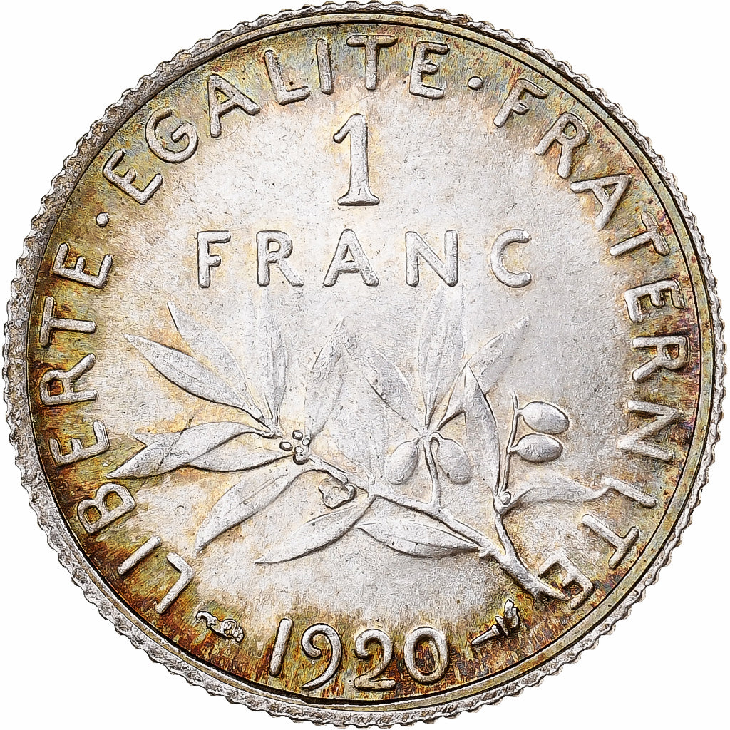 Frankreich, Semeuse, Franc, 1920, Paris, VZ+, Silber, KM:844.1, Gadoury:467