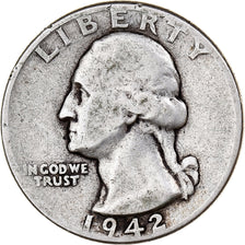 United States, Washington Quarter, 1942, Philadelphia, KM:164, VF(20-25)
