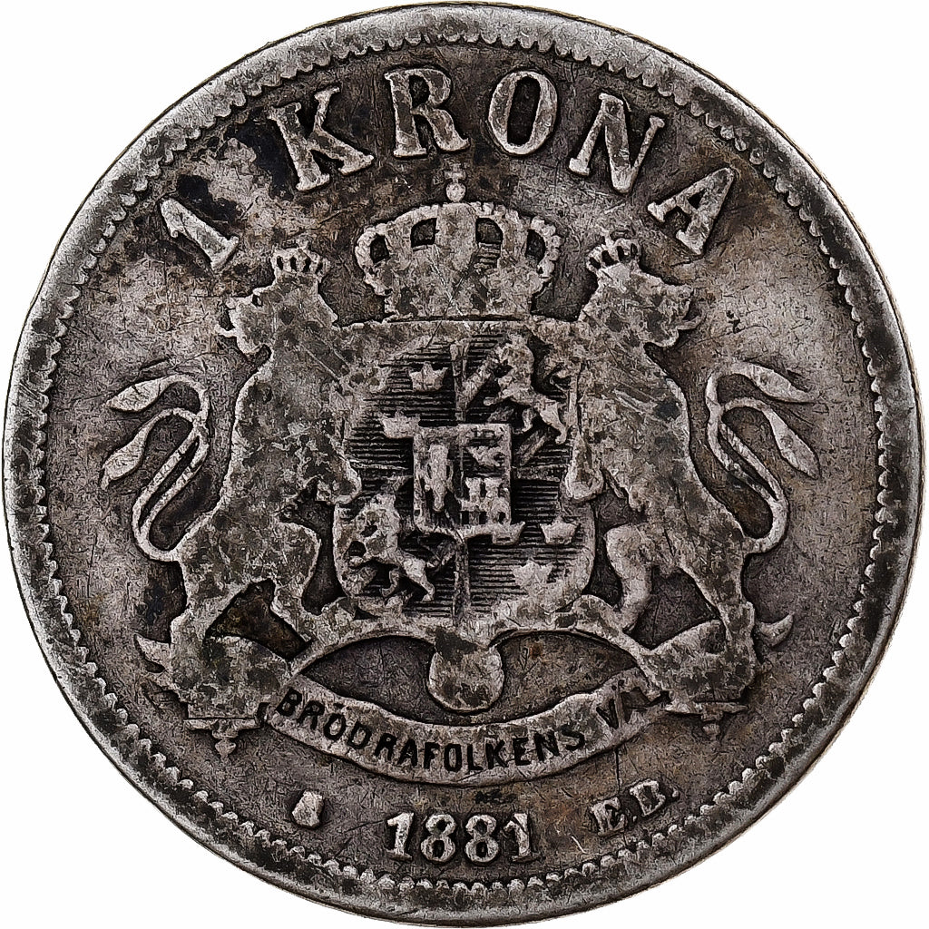 Schweden, Oscar II, Krona, 1881, Silber, S, KM:747