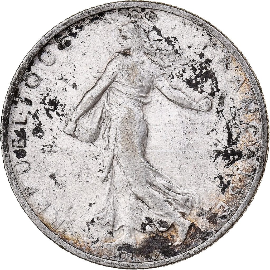 Francia, 2 Francs, Semeuse, 1909, Paris, Argento, BB, Gadoury:532, KM:845.1