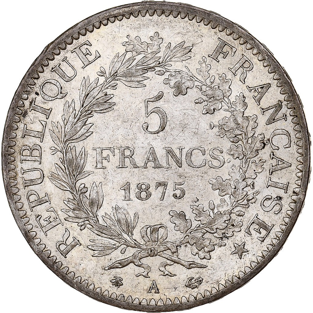 Francia, Hercule, 5 Francs, 1875, Paris, MBC+, Plata, KM:820.1, Gadoury:745a