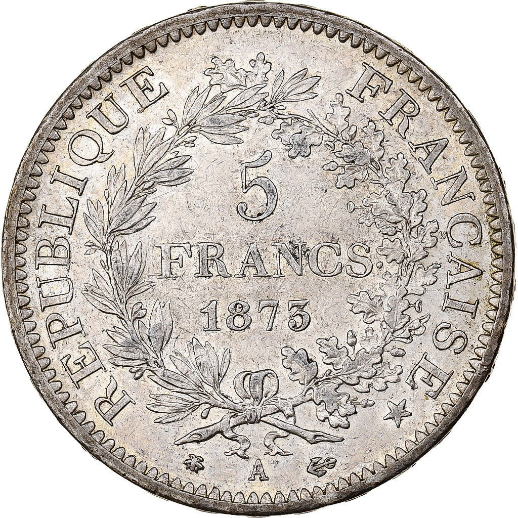 France, Hercule, 5 Francs, 1873, Paris, AU(50-53), Silver, KM:820.1