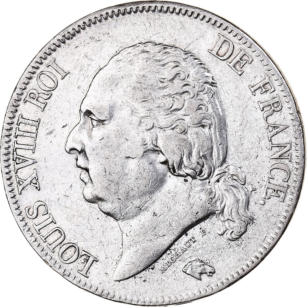 Münze, Frankreich, Louis XVIII, Louis XVIII, 5 Francs, 1822, Rouen, S+, Silber
