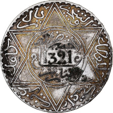 Marocco, 'Abd al-Aziz, Rial, 10 Dirhams, 1903/AH1321, Paris, Argento, BB