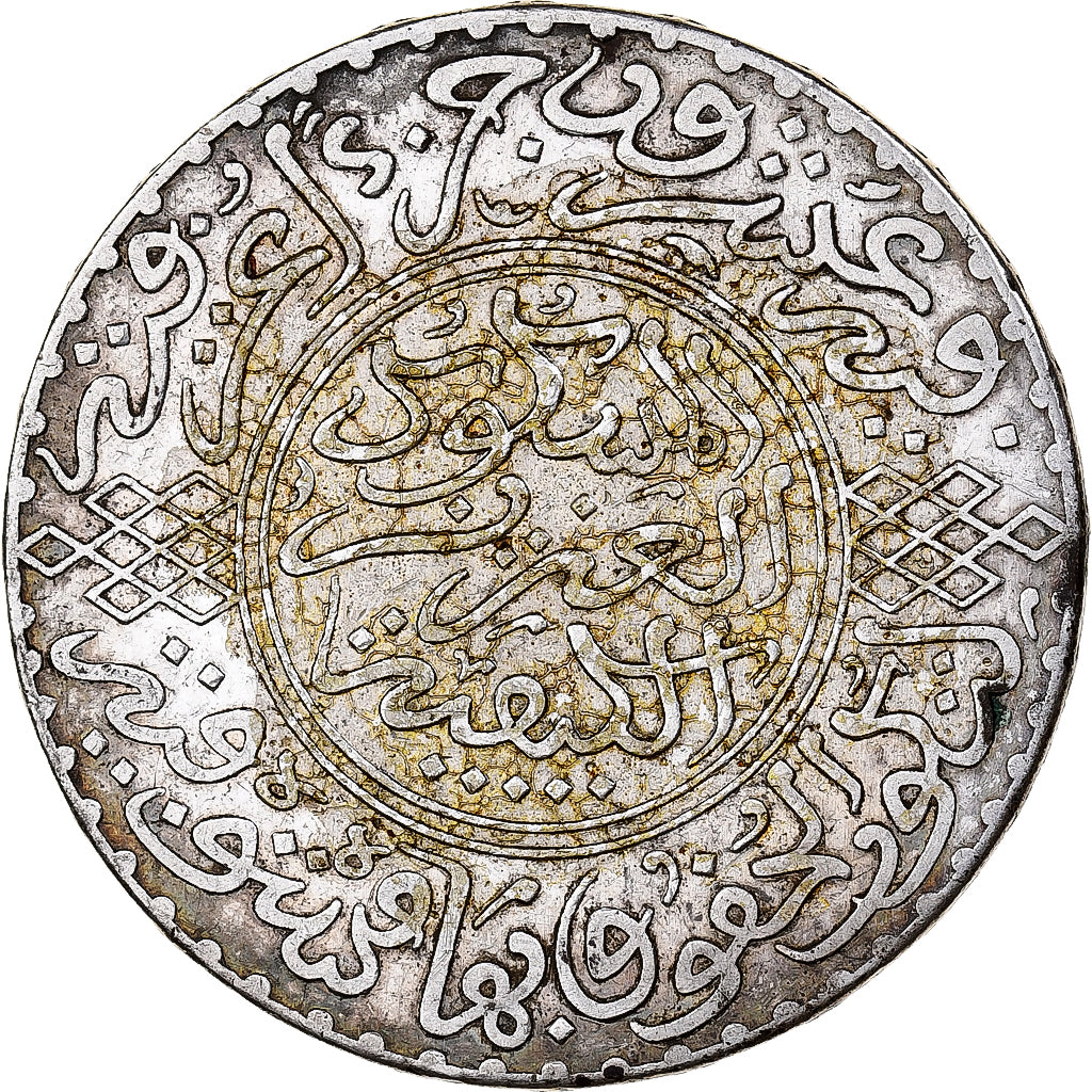 Marocco, 'Abd al-Aziz, Rial, 10 Dirhams, 1903/AH1321, Paris, Argento, BB