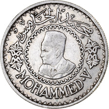 Morocco, Mohammed V, 500 Francs, 1956/AH1376, Paris, Silver, AU(50-53), KM:54