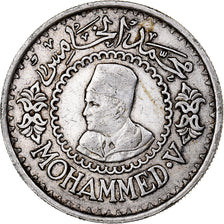 Morocco, Mohammed V, 500 Francs, 1956/AH1376, Paris, Silver, AU(50-53), KM:54