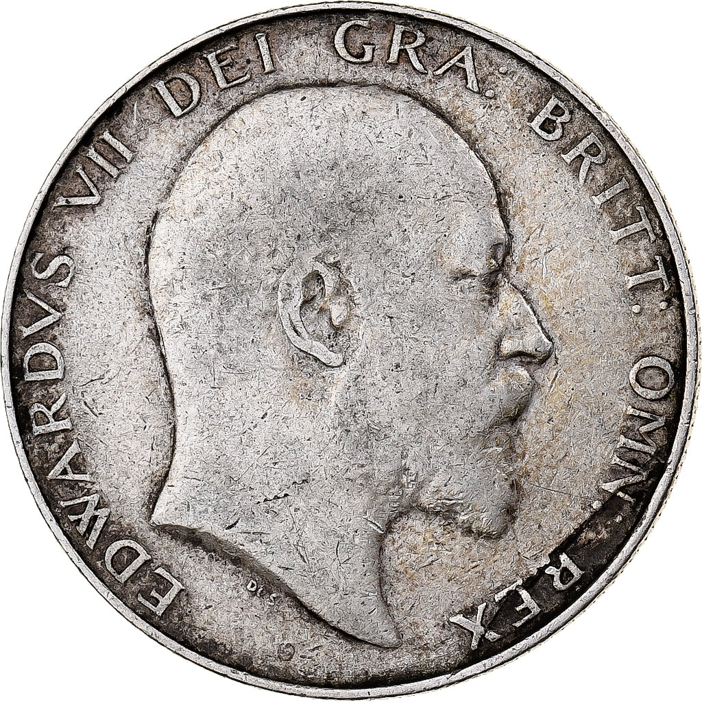 Gran Bretagna, Edward VII, 1/2 Crown, 1910, MB+, Argento, KM:802
