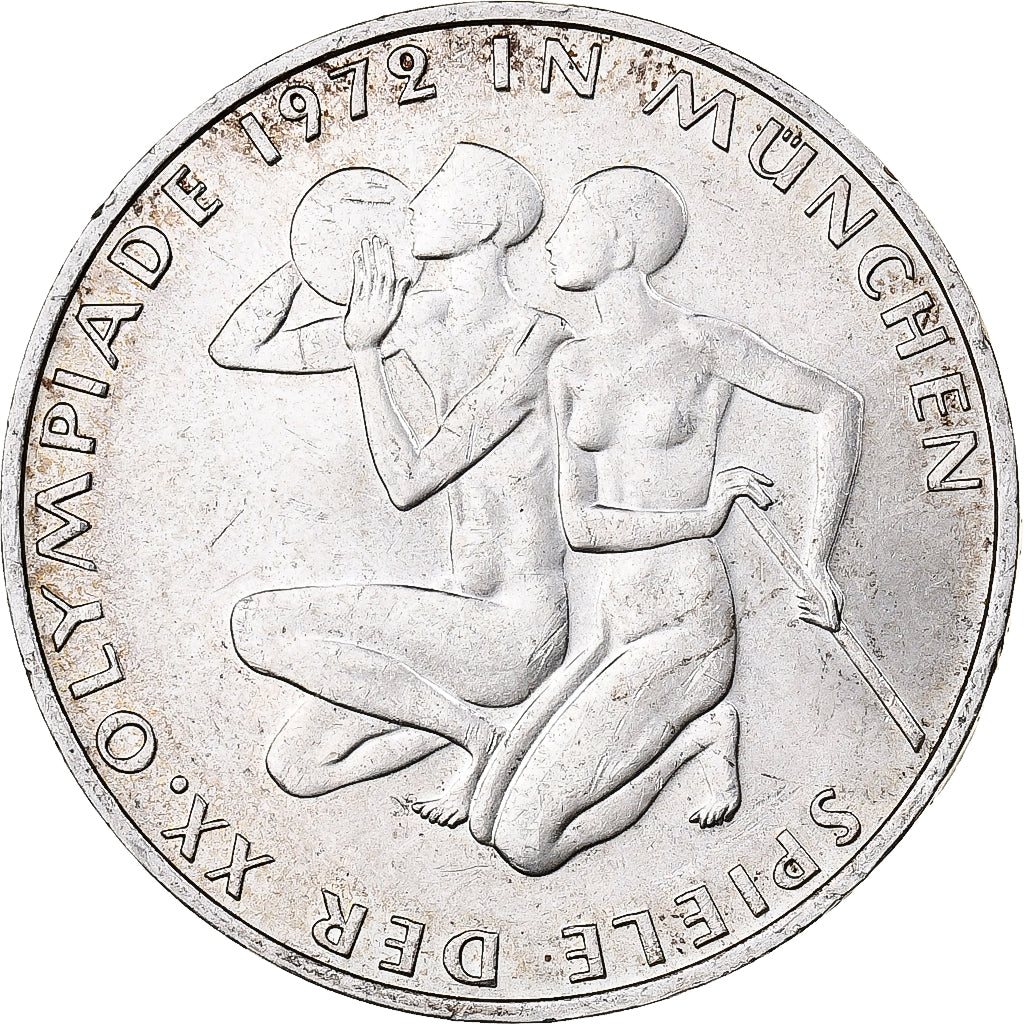 GERMANIA - REPUBBLICA FEDERALE, 10 Mark, Munich Olympics, 1972, Munich, Argento