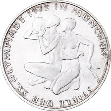 GERMANY - FEDERAL REPUBLIC, 10 Mark, 1972, Karlsruhe, Silver, AU(50-53), KM:132