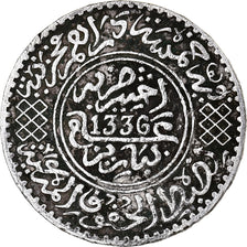 Marocco, 1/2 Rial, 5 Dirhams, AH 1336/1918, Paris, Argento, BB