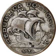 Moeda, Portugal, 10 Escudos, 1954, EF(40-45), Prata, KM:586