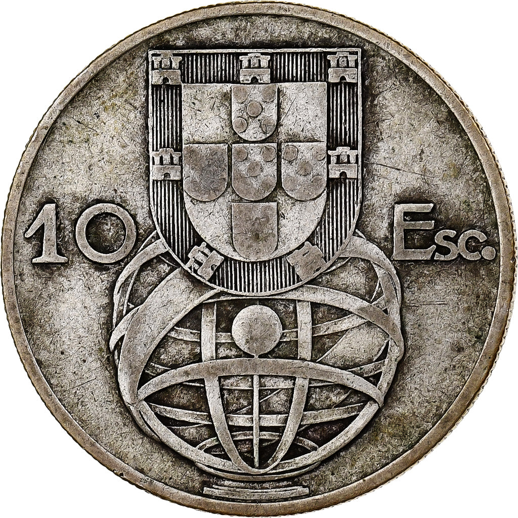 Moeda, Portugal, 10 Escudos, 1954, EF(40-45), Prata, KM:586