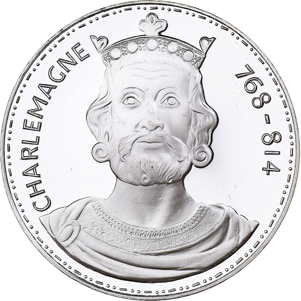 France, Medal, Les Rois de France, Charlemagne, Silver, MS(65-70)