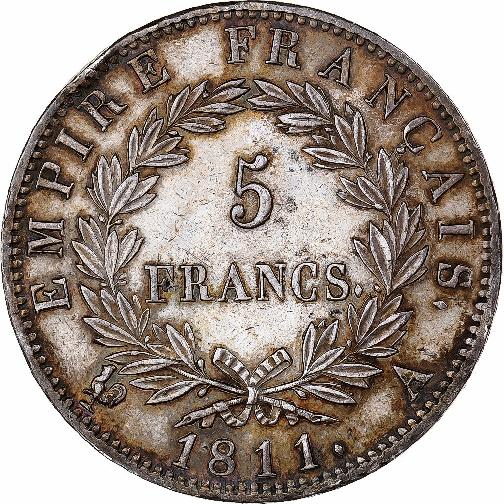 Frankreich, Napoléon I, 5 Francs, 1811, Paris, AU(50-53), Silver, KM:694.1