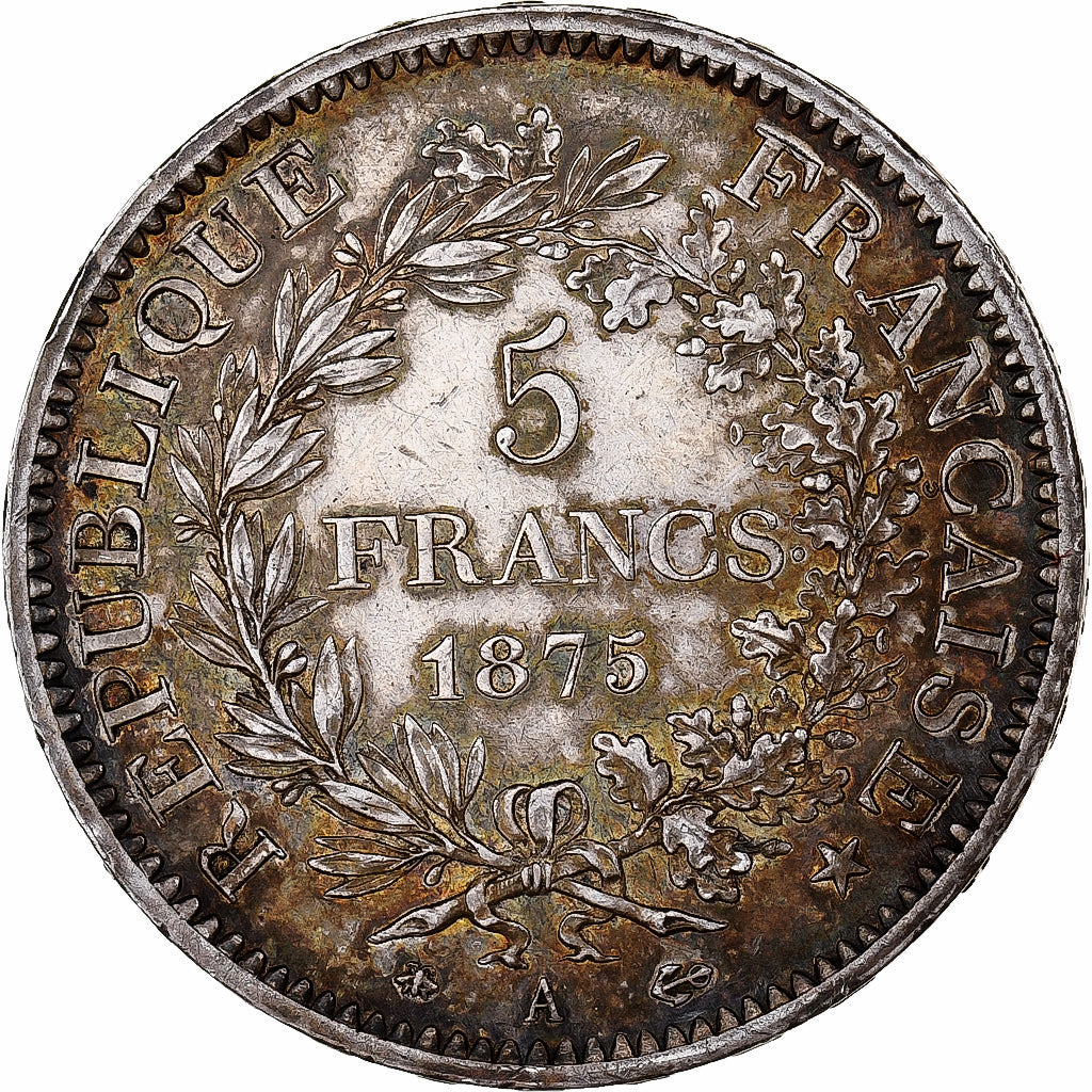 Frankreich, 5 Francs, Hercule, 1875, Paris, Silber, SS, Gadoury:745a, KM:820.1