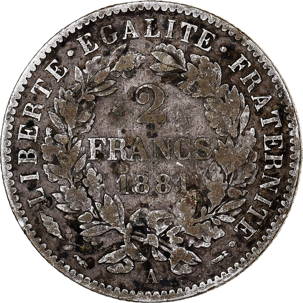 Frankreich, Cérès, 2 Francs, 1881, Paris, S, Silber, KM:817.1, Gadoury:530a