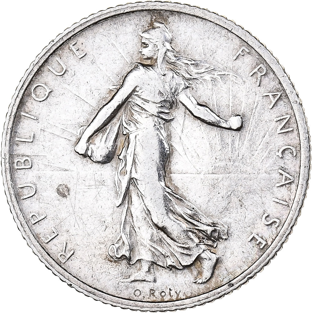 Moneta, Francia, Semeuse, Franc, 1910, Paris, MB+, Argento, KM:844.1