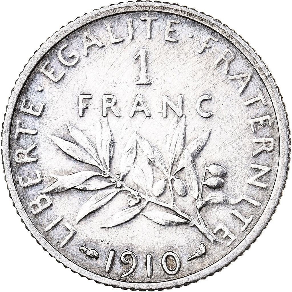 Monnaie, France, Semeuse, Franc, 1910, Paris, TB+, Argent, Gadoury:467, KM:844.1