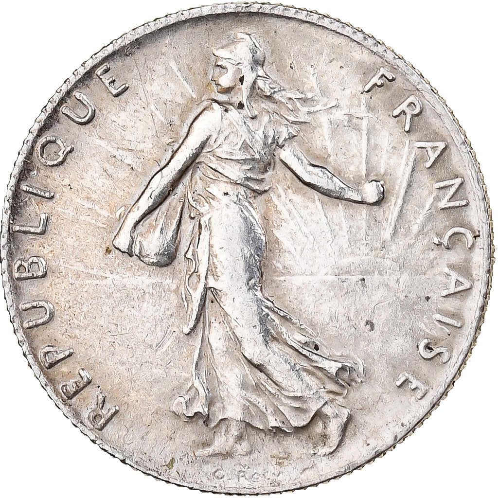 Coin, France, Semeuse, 50 Centimes, 1916, Paris, AU(50-53), Silver, KM:854