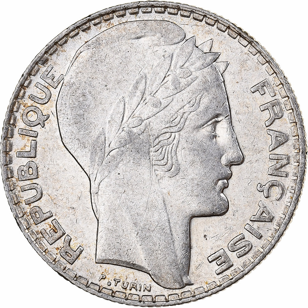 Moneta, Francja, Turin, 10 Francs, 1938, Paris, AU(55-58), Srebro, KM:878