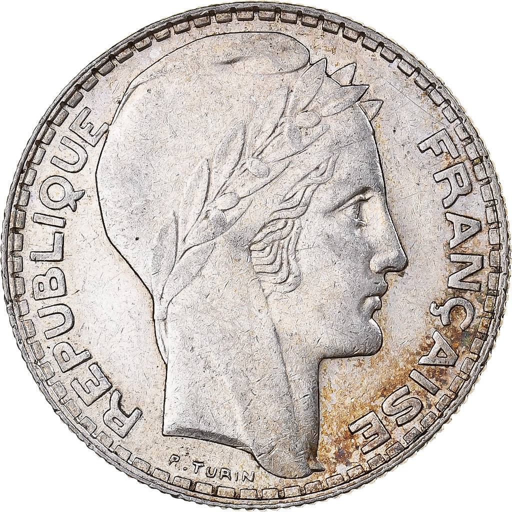 Munten, Frankrijk, Turin, 10 Francs, 1938, Paris, PR, Zilver, KM:878