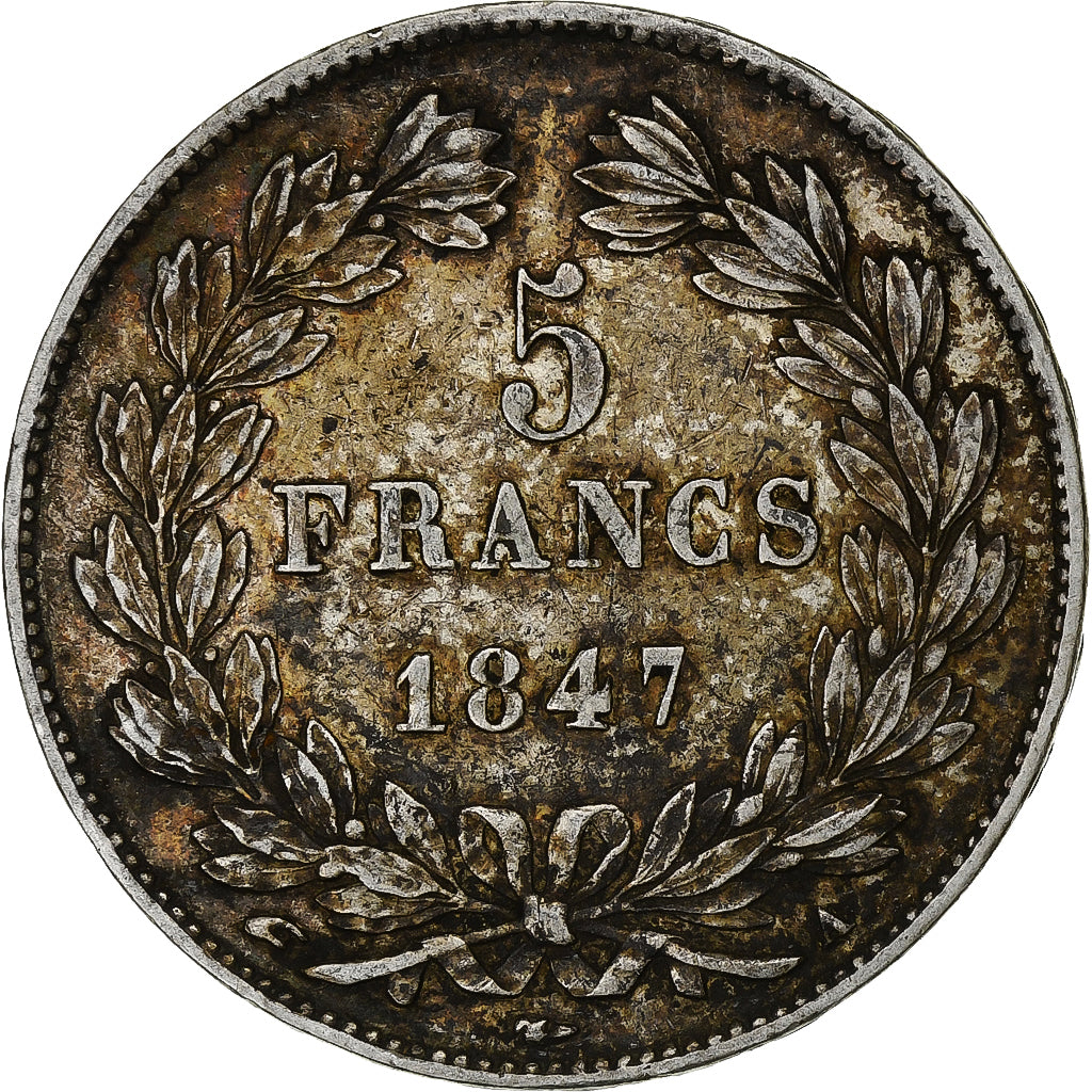 Munten, Frankrijk, Louis-Philippe, 5 Francs, 1847, Paris, FR+, Zilver, KM:749.1