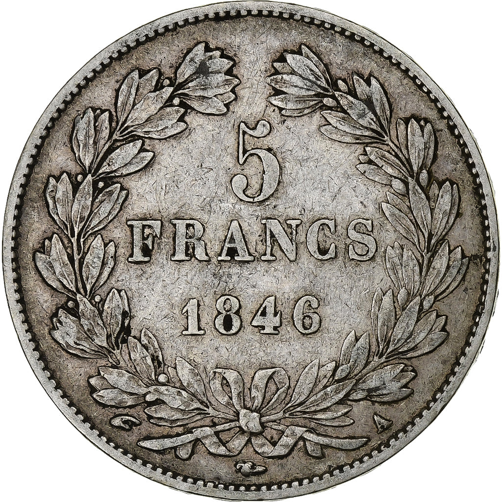 Moneta, Francja, Louis-Philippe, 5 Francs, 1846, Paris, VF(30-35), Srebro
