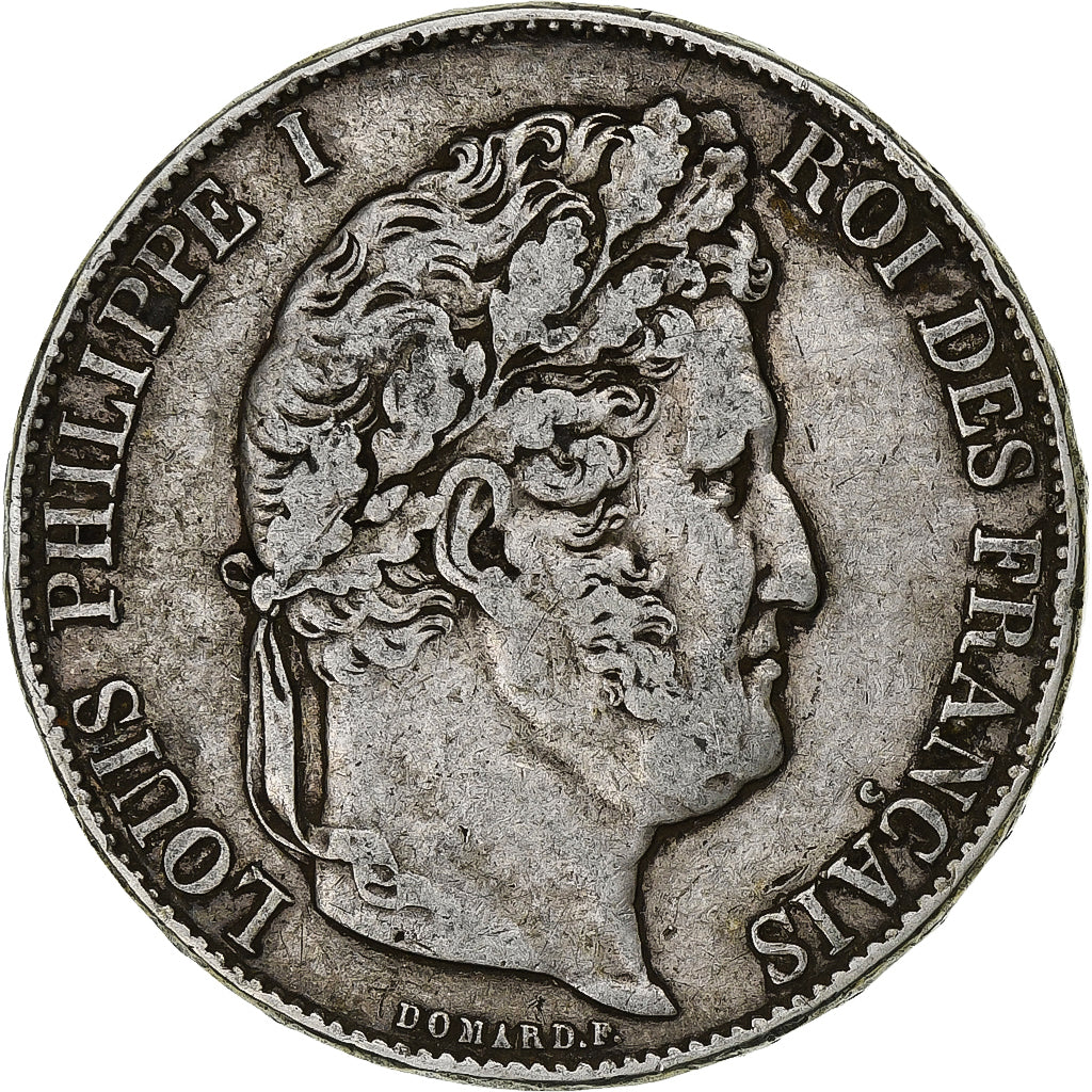 Moneda, Francia, Louis-Philippe, 5 Francs, 1847, Paris, BC+, Plata, KM:749.1