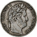 Moneda, Francia, Louis-Philippe, 5 Francs, 1847, Paris, BC+, Plata, KM:749.1