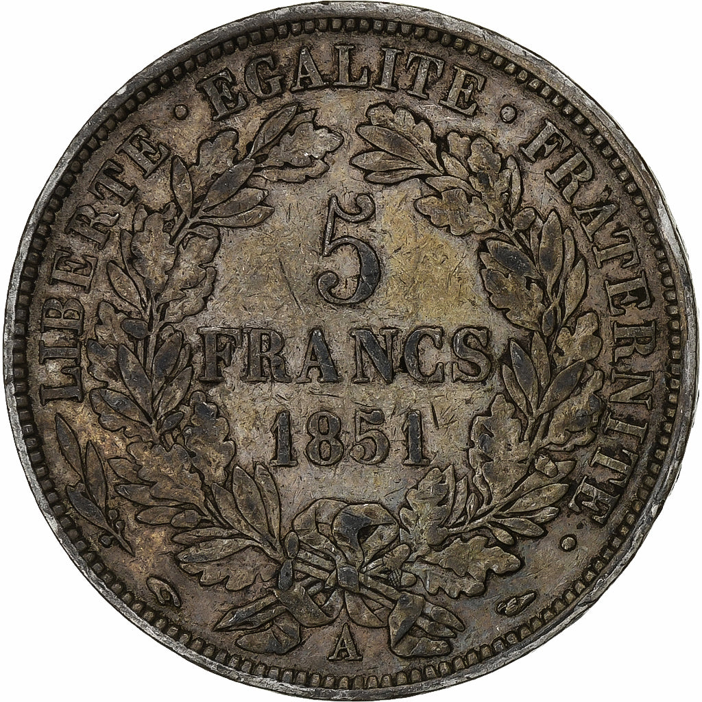 France, 5 Francs, Cérès, 1851, Paris, Argent, TB+, KM:761.1