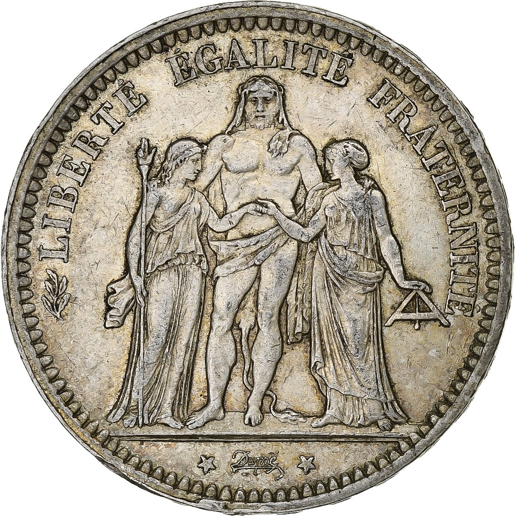 France, 5 Francs, Hercule, 1871, Paris, Camélinat, Silver, EF(40-45), KM:823
