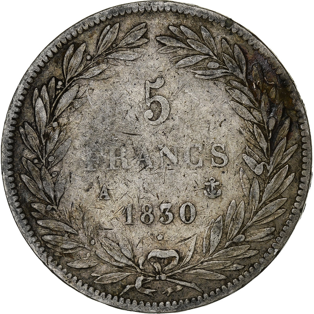 France, Louis-Philippe, 5 Francs, 1830, Paris, TB, Argent, KM:737.1, Gadoury:675
