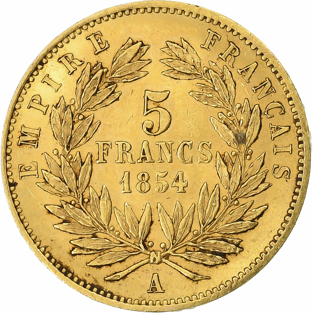 Coin, France, Napoleon III, 5 Francs, 1854, Paris, Petit module, AU(55-58)