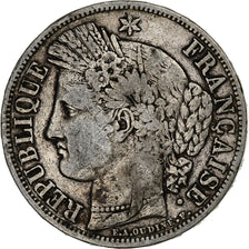Francia, Cérès, 5 Francs, 1849, Paris, MB+, Argento, KM:761.1, Gadoury:719